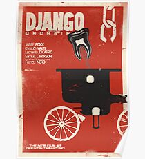 Django unchained, Quentin Tarantino minimalist movie poster, spaghetti western, Leonardo Di Caprio, Christoph Waltz, Jamie Foxx Poster