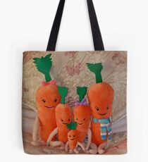 Carrot Family ( Kevin, Katie, Chardonnay, Jasper & Baby Carrot ), Tote Bag