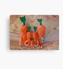 Carrot Family ( Kevin, Katie, Chardonnay, Jasper & Baby Carrot ), Metal Print
