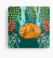 Sleeping Fawn Metal Print