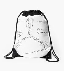 Flux Capacitor Drawing - Dark Drawstring Bag