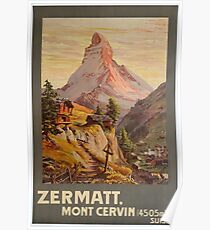 Zermatt, Mont Cervin, Ski Poster Poster