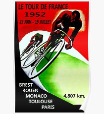LE TOUR DE FRANCE; Vintage Bicycle Racing Print Poster