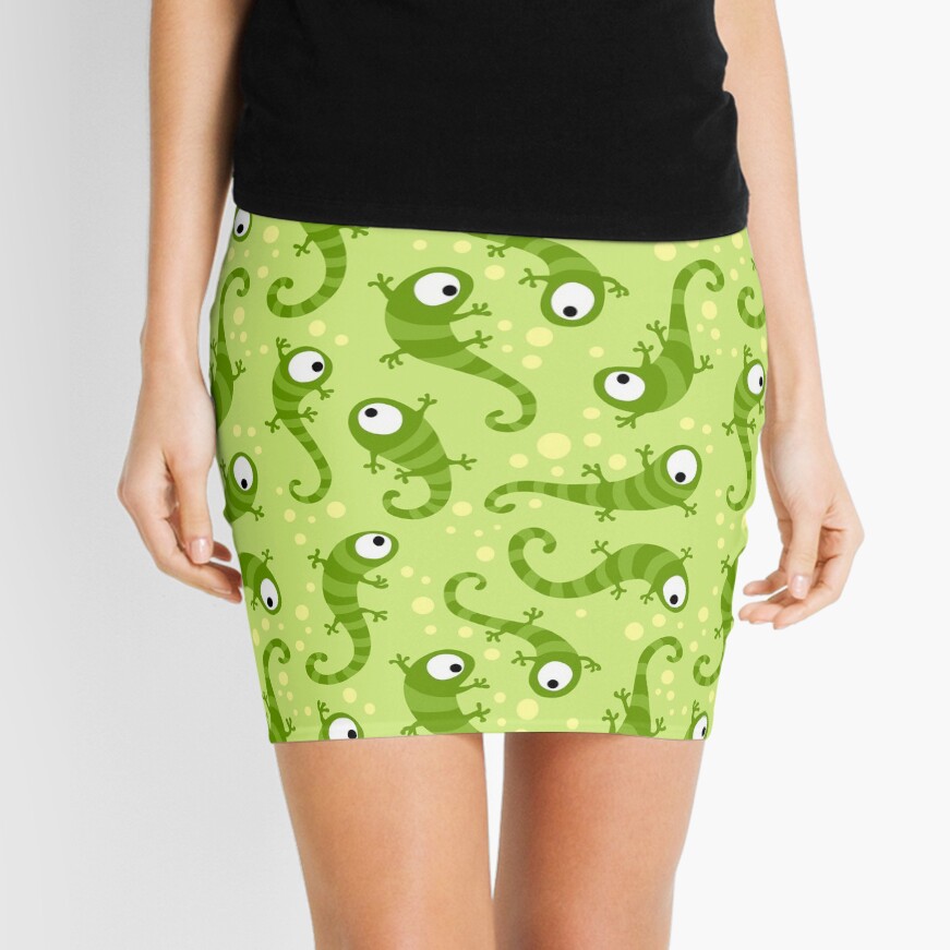 Crazy Gecko Green Mini Skirt