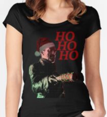 Ho Ho Ho Tailliertes Rundhals-Shirt