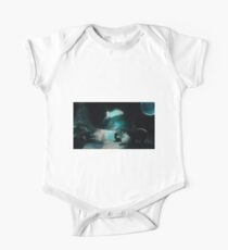 Neon Blue Stylized Santa & Polar Bear! One Piece - Short Sleeve