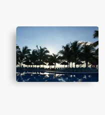 Poolside palms Canvas Print