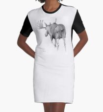 Moose Departing Graphic T-Shirt Dress