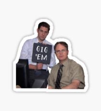 Jim and Dwight Gig 'Em Sticker