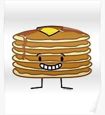Pancakes stack butter syrup fluffy breakfast Poster