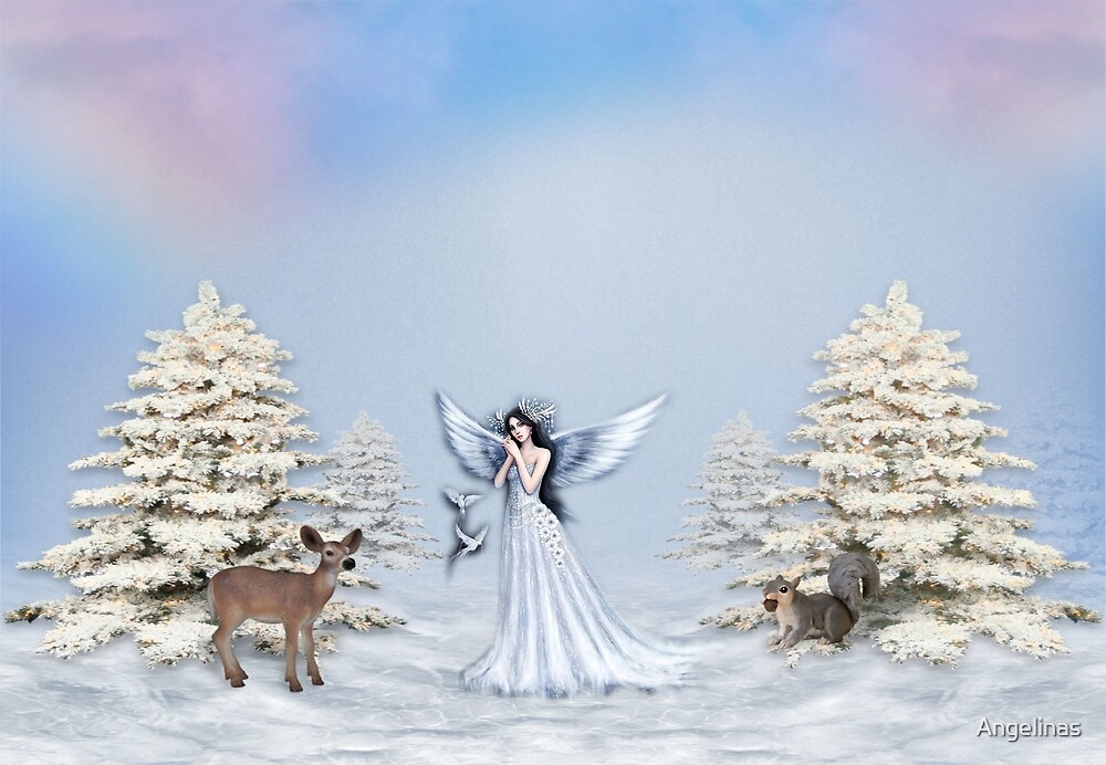 "Winter Angel Scene Products" by Angelinas Redbubble