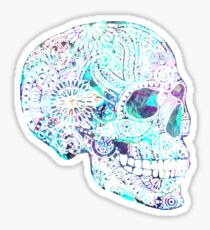 Blue Reflective Skull Sticker