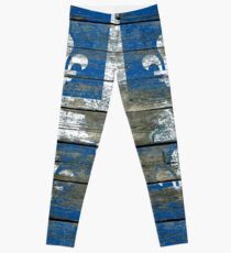 Flagge von Quebec auf rauem hölzernem Bretter-Effekt Leggings