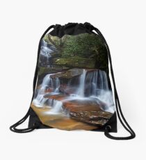 Tranquil waterfall Drawstring Bag