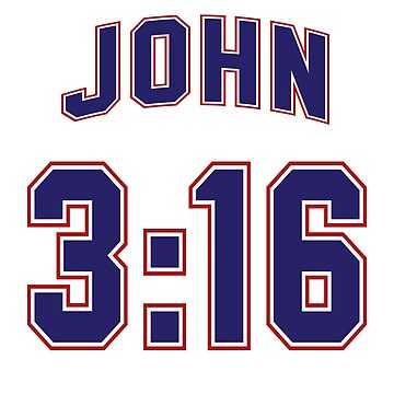 John 3 16 T-Shirt Three 16 3:16 Colors Football Jersey Style Mens