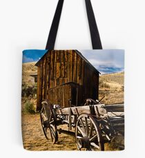Wagon and shed in Bannack, a Montana ghost town Tote Bag