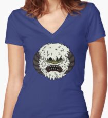 Angry Wampa Women's Fitted V-Neck T-Shirt