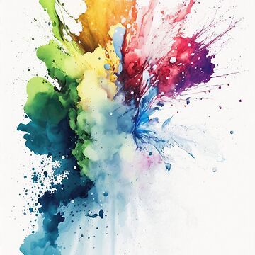 Chromatic Burst: Abstract Watercolor Ink Splash Painting Canvas Print for  Sale by maninthebox1