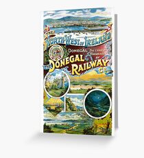 Ireland Donegal Railway Restored Vintage Poster Greeting Card