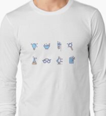 Free Science Laboratory Icons Long Sleeve T-Shirt