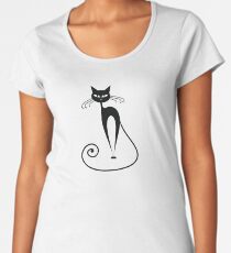 Black cat silhouette Women's Premium T-Shirt