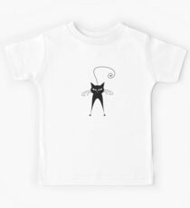Black cat silhouette Kids Tee