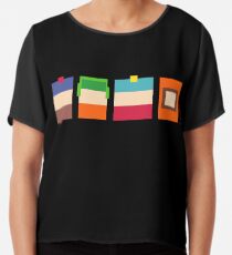 South Park Boys Pixel Art Chiffon Top
