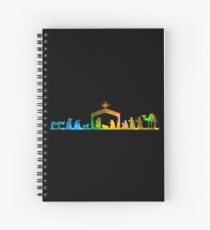 Christmas Nativity Scene- Coloured Spiral Notebook