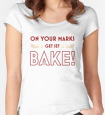 On Your Marks, Get Set, BAKE! Women's Fitted Scoop T-Shirt