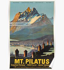 Mt. Pilatus, Schweiz, Ski Poster Poster
