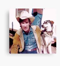 Townes Van Zandt and dog Canvas Print