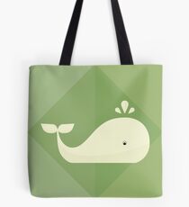 Whale on green Tote Bag