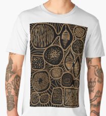 Vintage sepia pattern - linogravure style Men's Premium T-Shirt