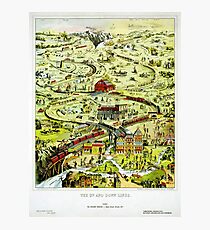 England Up and Down Lines Railway Vintage Poster Photographic Print