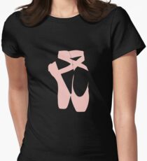 Pretty Ballerina Dancing Shoes Women's Fitted T-Shirt