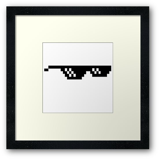 Pixel Glasses Deal With It Meme Framed Art Print By