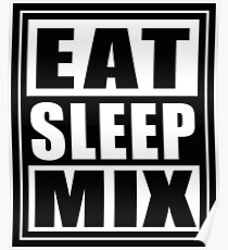 Póster Funny Eat Sleep Mix Design Para DJ