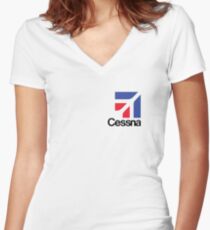 Cessna aircraft USA Women's Fitted V-Neck T-Shirt