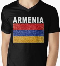 Armenia Flag High Detail Artistic Men's V-Neck T-Shirt