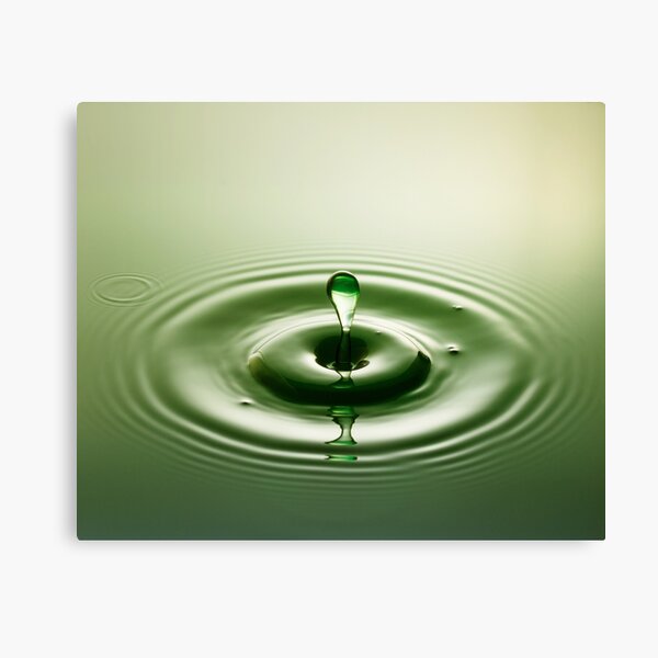 Green Droplet - Water Drops Canvas Print