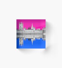 Palace Of Westminster - Pink Acrylic Block