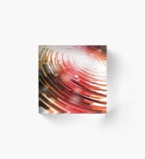 Yellow Black Red Circle on a White Background Abstract Art Acrylic Block
