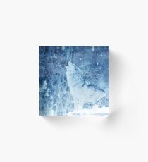 Howling Arctic Wolf Acrylic Block
