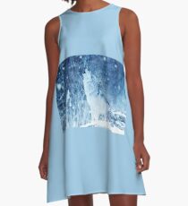 Howling Arctic Wolf A-Line Dress