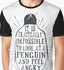 Impossible to Look at a Penguin and Feel Angry - Happy Penguin Graphic T-Shirt