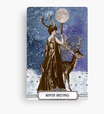 Winter Solstice Moon Goddess Canvas Print