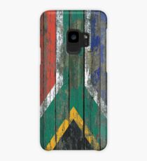 Flag of South Africa on Rough Wood Boards Effect Case/Skin for Samsung Galaxy