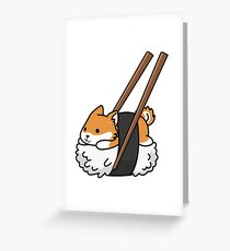 Funny Sushi Shiba Inu Greeting Card