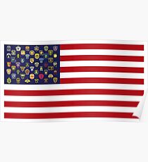 State Trooper, Highway Patrol, State Police, USA Law Enforcement Flag Poster