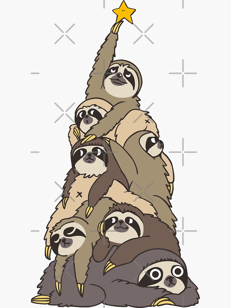Christmas Tree Sloths by Huebucket